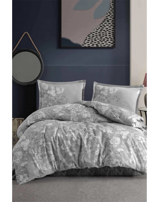 Clasy Ranforce Nevresim Takımı Çift Kişilik Destin V1 Gri