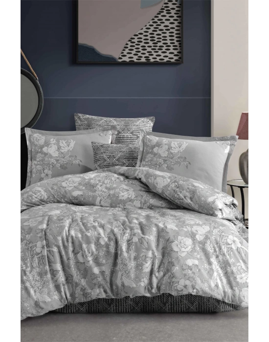 Clasy Ranforce Nevresim Takımı Çift Kişilik Destin V1 Gri