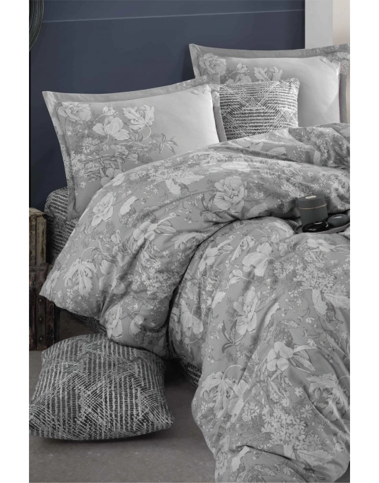 Clasy Ranforce Nevresim Takımı Çift Kişilik Destin V1 Gri