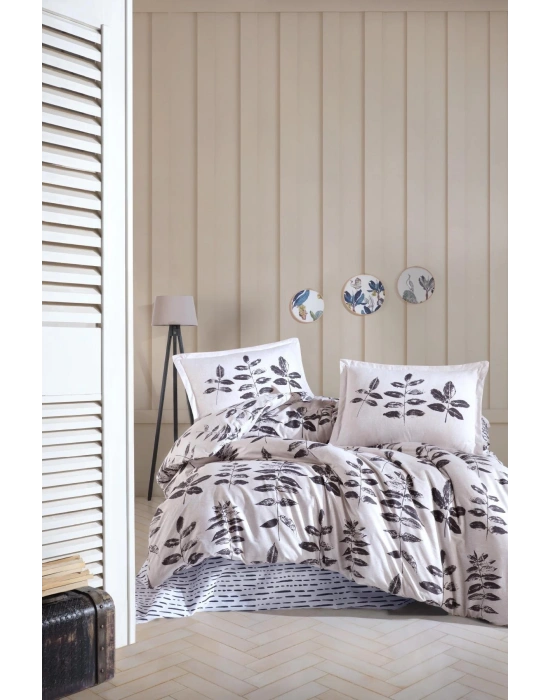 Clasy Ranforce Nevresim Takımı Çift Kişilik Hafsa V1 Antrasit