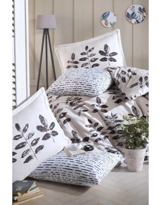 Clasy Ranforce Nevresim Takımı Çift Kişilik Hafsa V1 Antrasit