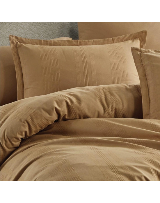 Clasy Ranforce Nevresim Takımı Çift Kişilik Unita V5 Zencefil