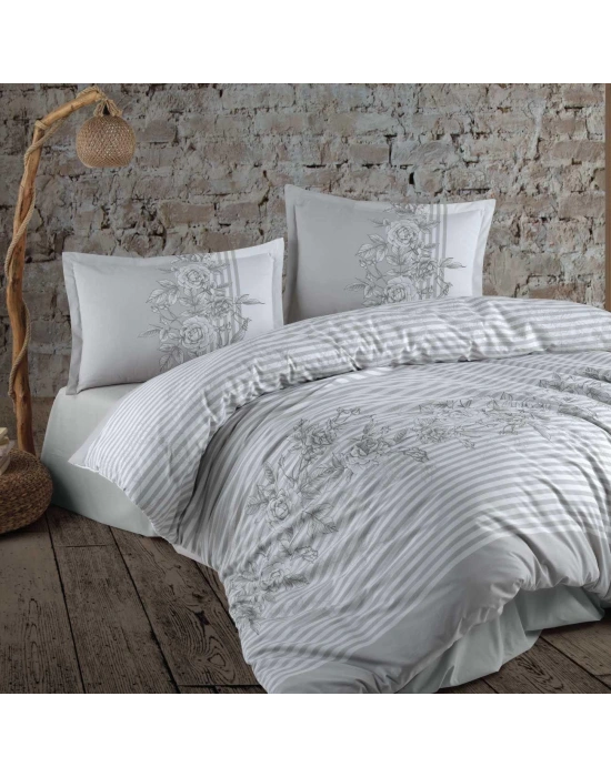 Clasy Ranforce Nevresim Takımı Tek Kişilik Latina V1 Gri