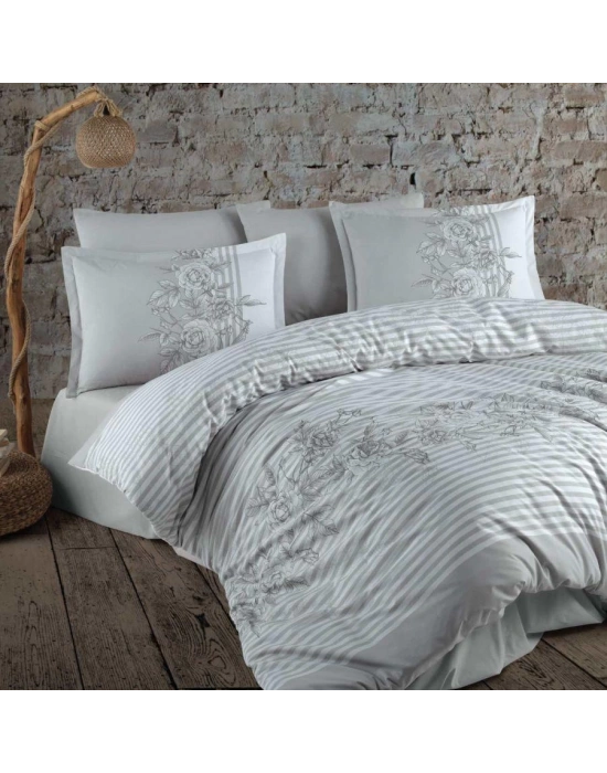 Clasy Ranforce Nevresim Takımı Tek Kişilik Latina V1 Gri