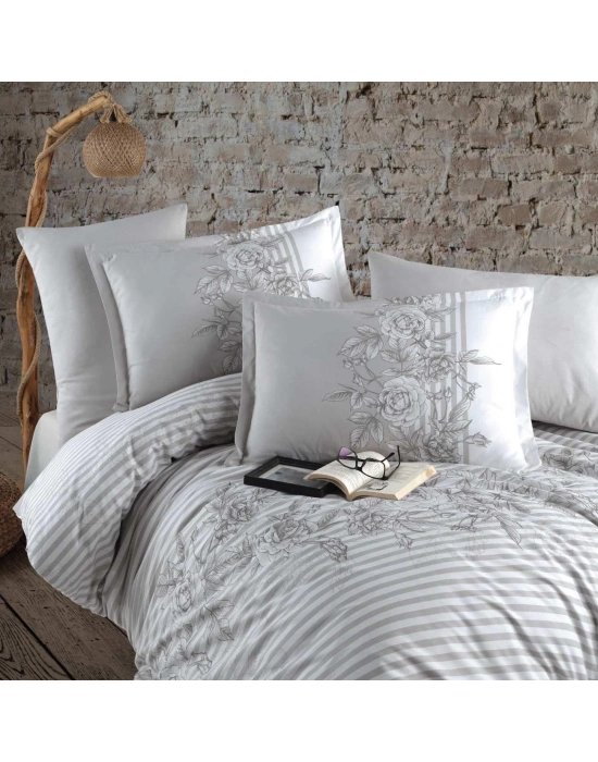 Clasy Ranforce Nevresim Takımı Tek Kişilik Latina V1 Gri