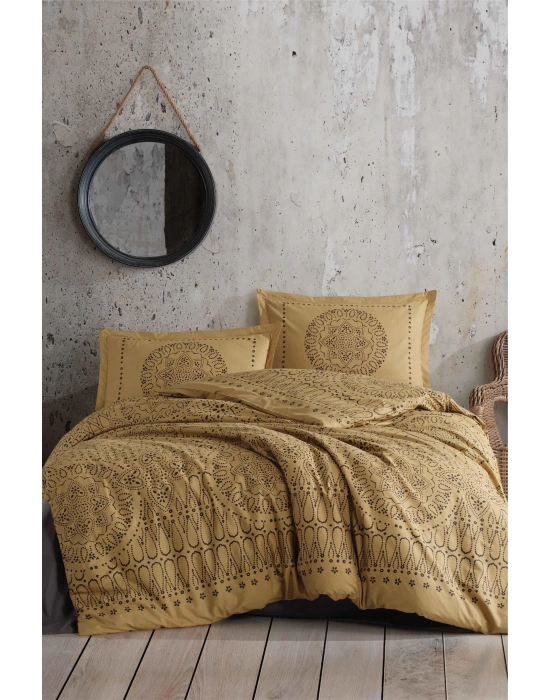 Clasy Ranforce Nevresim Takımı Tek Kişilik Merit V1 Hardal