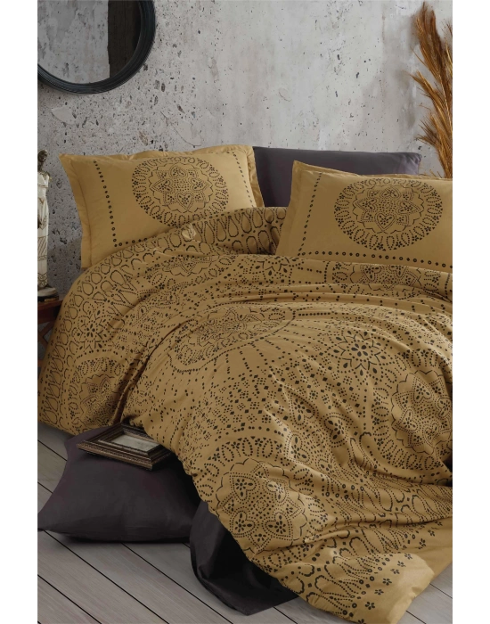 Clasy Ranforce Nevresim Takımı Tek Kişilik Merit V1 Hardal