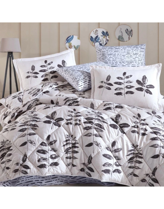 Clasy Ranforce Uyku Seti Çift Kişilik Hafsa V1 Antrasit