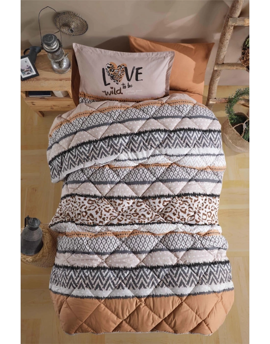 Clasy Ranforce Uyku Seti Tek Kişilik Afro V1 Somon