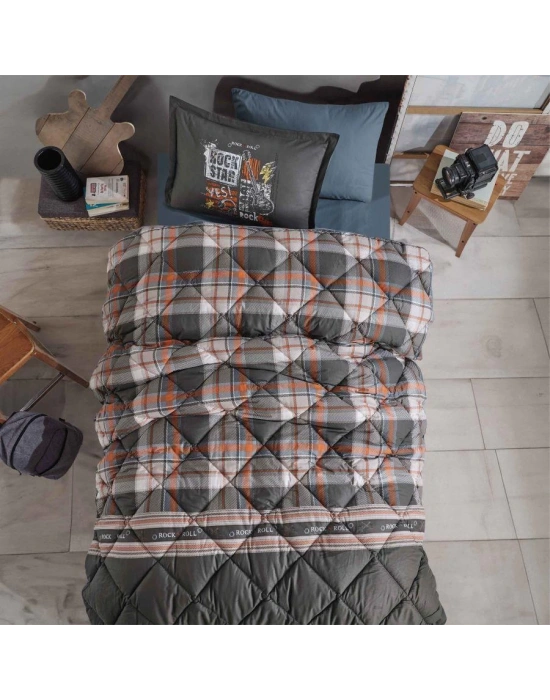 Clasy Ranforce Uyku Seti Tek Kişilik Rock İn Roll V1 Gri