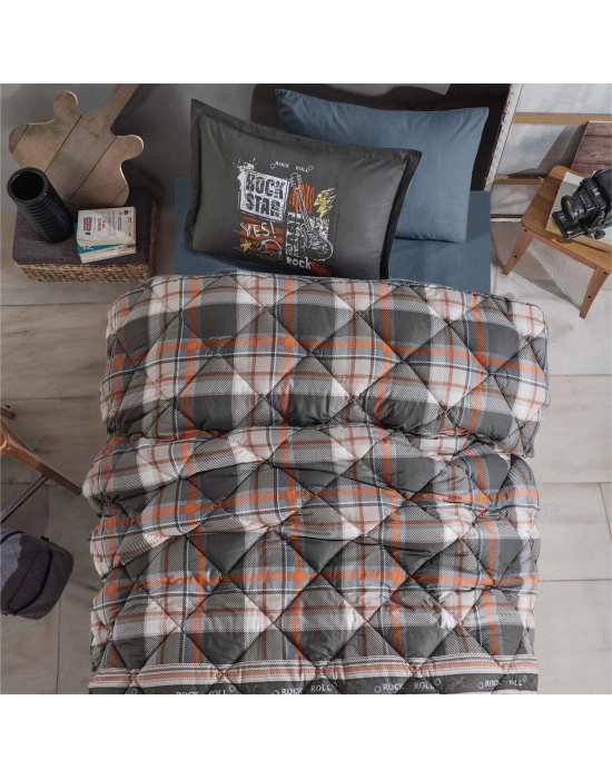 Clasy Ranforce Uyku Seti Tek Kişilik Rock İn Roll V1 Gri