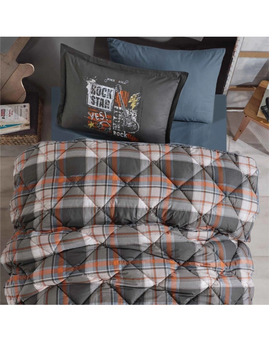 Clasy Ranforce Uyku Seti Tek Kişilik Rock İn Roll V1 Gri