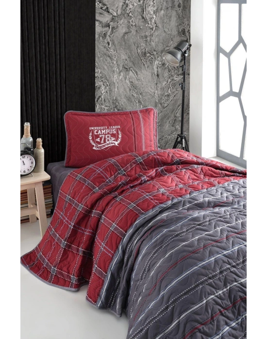 Clasy Ranforce Yatak Örtüsü Tek Kişilik Campus V1 Bordo