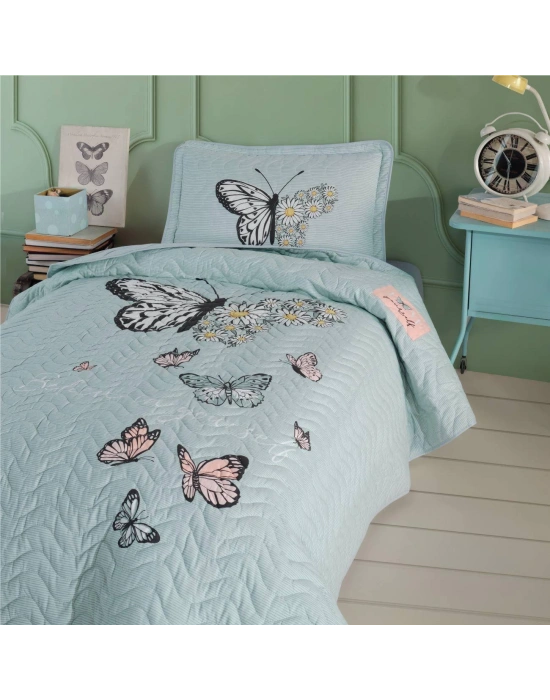 Clasy Ranforce Yatak Örtüsü Tek Kişilik Daisy Love V1 Mint
