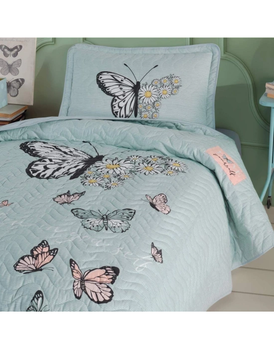 Clasy Ranforce Yatak Örtüsü Tek Kişilik Daisy Love V1 Mint
