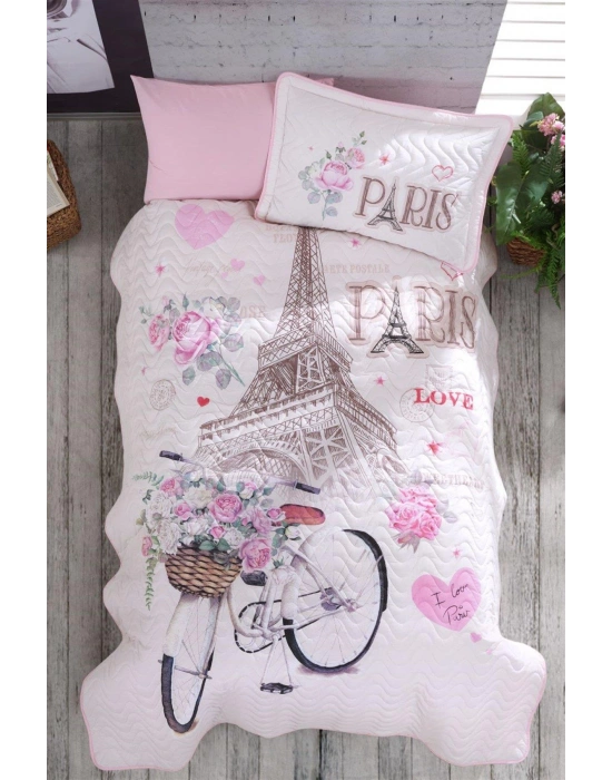 Clasy Ranforce Yatak Örtüsü Tek Kişilik Paris Love