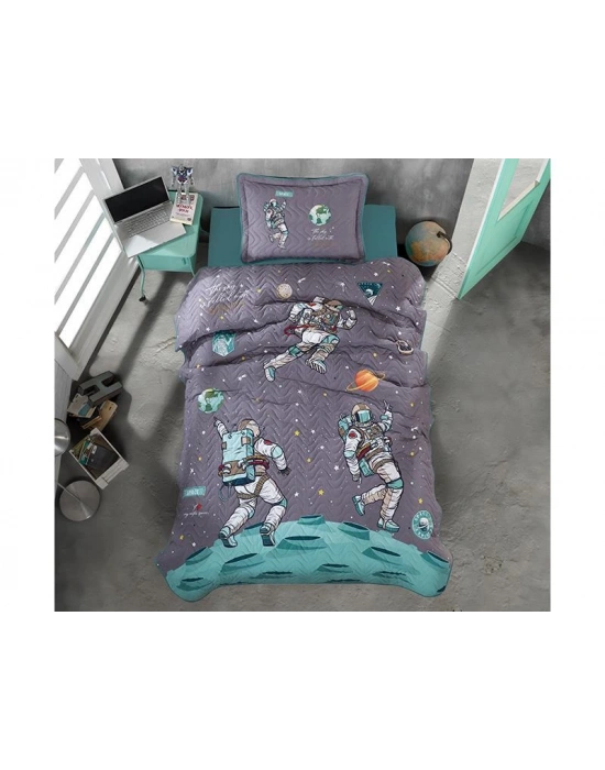 Clasy Ranforce Yatak Örtüsü Tek Kişilik Space V1 Antrasit