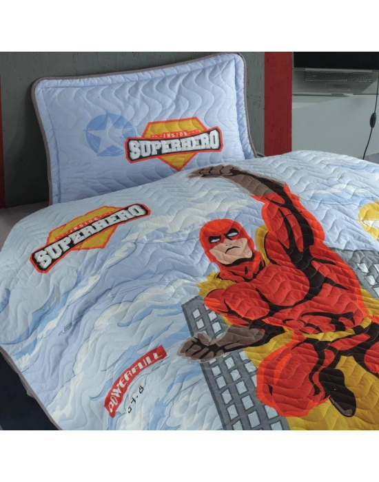 Clasy Ranforce Yatak Örtüsü Tek Kişilik Süperhero V1