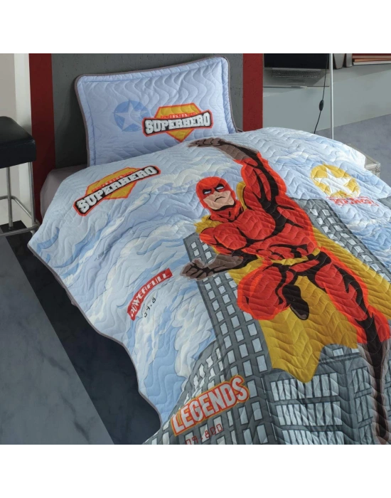 Clasy Ranforce Yatak Örtüsü Tek Kişilik Süperhero V1