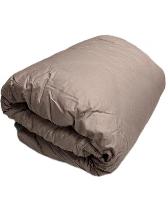 Clasy Ranforce Yorgan Tek Kişilik İki Renkli Kahve - Beyaz