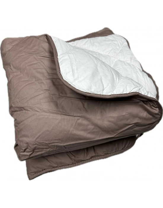 Clasy Ranforce Yorgan Tek Kişilik İki Renkli Kahve - Beyaz