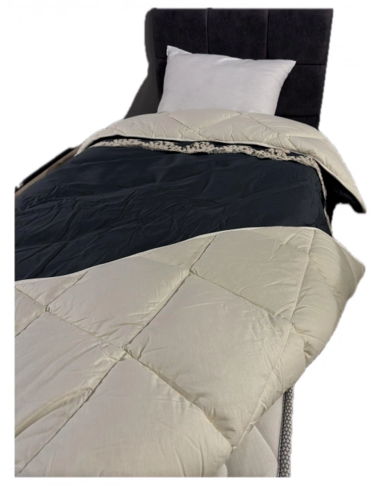 Clasy Saten %100 Pamuk Saten Tek kişilik Yorgan Osela V4 İndigo Gri