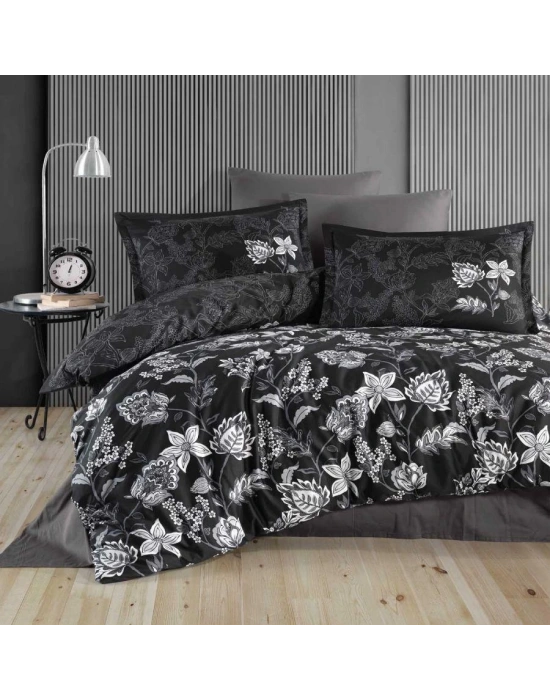 Clasy Saten Nevresim Takımı Çift Kişilik Vilya V2 Antrasit