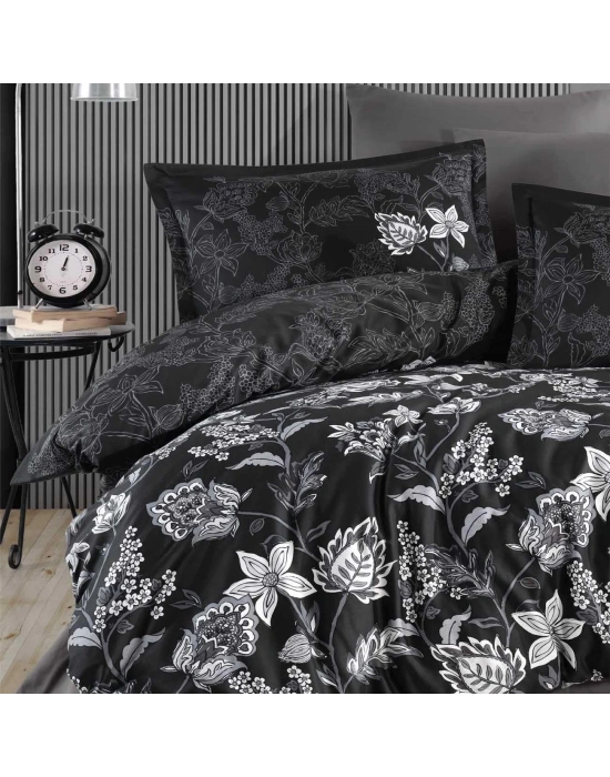 Clasy Saten Nevresim Takımı Çift Kişilik Vilya V2 Antrasit