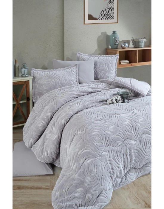 Clasy Wellsoft Jakarlı Çift Kişilik Uyku Seti Reste V2 Gri
