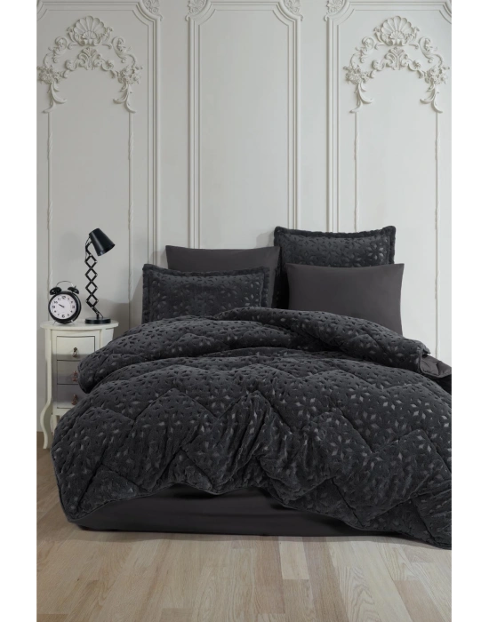 Clasy Wellsoft Jakarlı Tek Kişilik Uyku Seti Babil V1 Antrasit