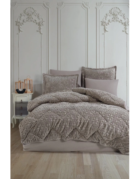 Clasy Wellsoft Jakarlı Tek Kişilik Uyku Seti Babil V2 Bej