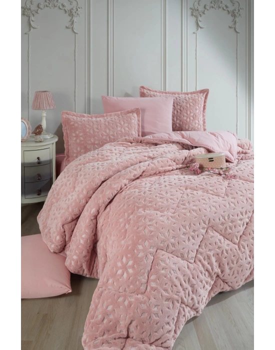 Clasy Wellsoft Jakarlı Tek Kişilik Uyku Seti Babil V3 Pudra