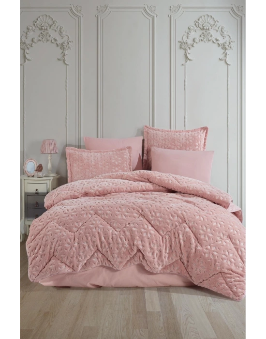 Clasy Wellsoft Jakarlı Tek Kişilik Uyku Seti Babil V3 Pudra