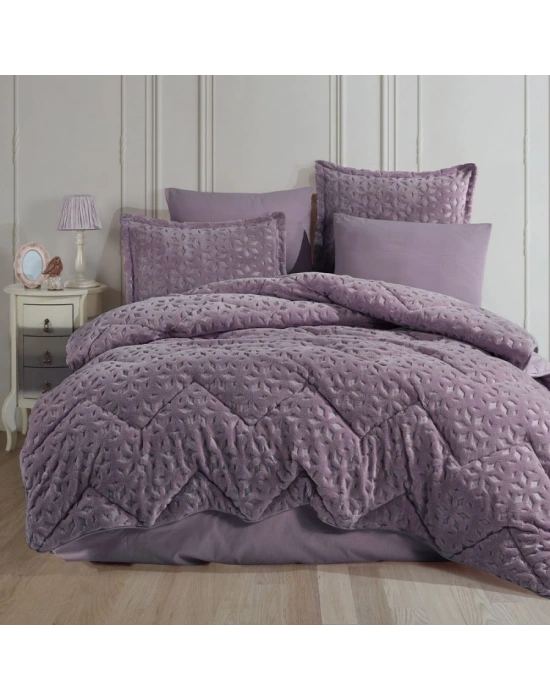 Clasy Wellsoft Jakarlı Tek Kişilik Uyku Seti Babil V5 Lila