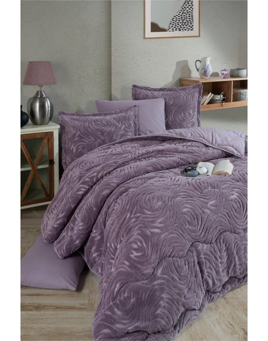 Clasy Wellsoft Jakarlı Tek Kişilik Uyku Seti Reste V3 Lila