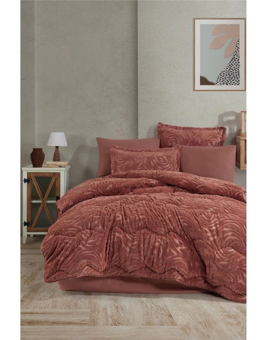 Clasy Wellsoft Jakarlı Tek Kişilik Uyku Seti Reste V4 Kiremit