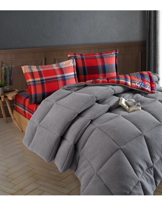 Clasy Wellsoft Yorgan Seti Çift Kişilik Life İs V2 Gri