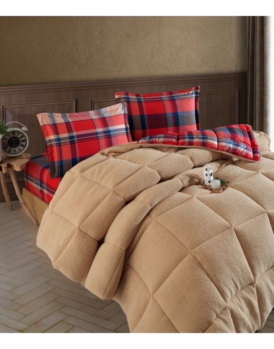 Clasy Wellsoft Yorgan Seti Çift Kişilik Life İs V4 Bej