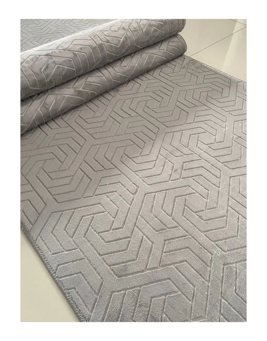 Filizon Armoni Kaymaz Taban Kesme Halı Yolluk Mutfak Halısı Gri