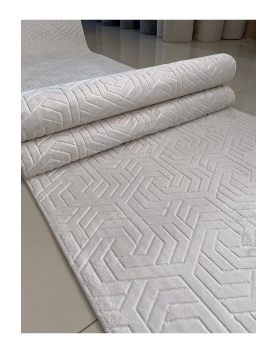 Filizon Lara Krem Armoni Kaymaz Taban Kesme Halı Yolluk Mutfak Halısı Salon Halısı Antre/Hol Halısı