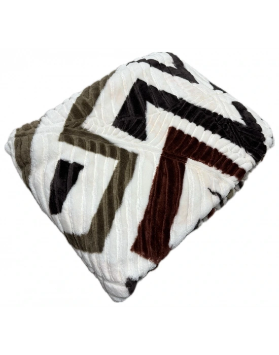 Merinos Gold Kabartmalı Kalın Tek Kişilik Battaniye Yeni Sezon 155 x 220 Kahve