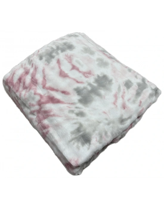 Merinos Harmony Çift Kişilik Peluş Battaniye 220x240 Pembe Renk Yeni Model Yeni Desen