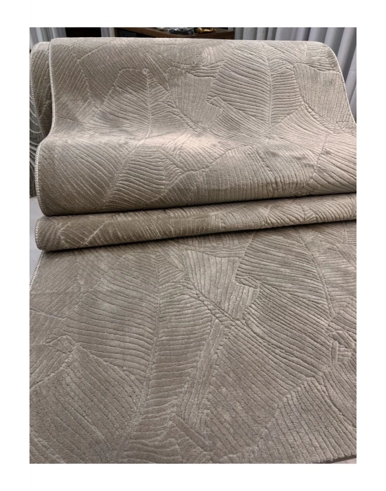 MERİNOS RÖLYEF KAYMAZ TABAN GARDEN KOYU BEJ KESME HALI