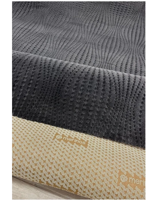 Merinos Rölyef Polo Antrasit Kaymaz Taban Kesme Halı Yolluk Filizon