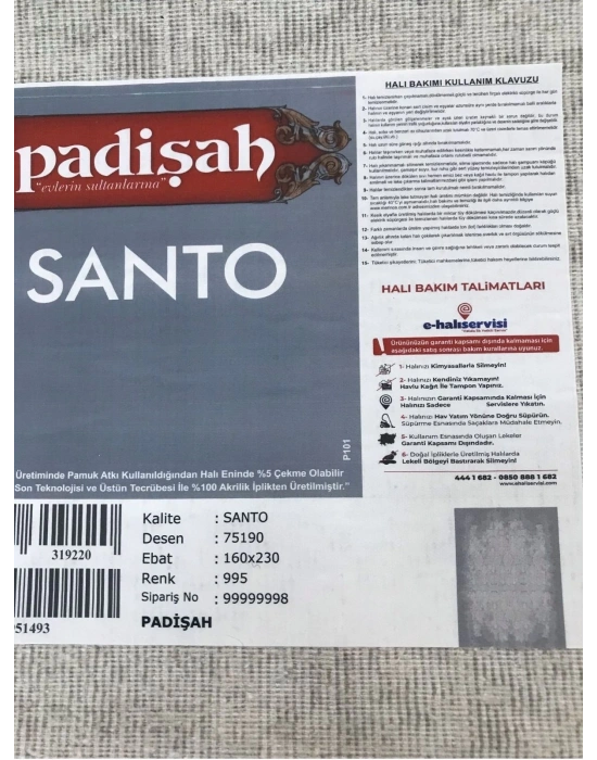 Padişah Halı 180x250 Santo Koleksiyonu 75190-995