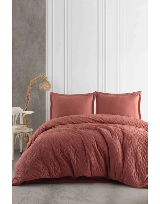 Ranforce %100 Pamuk Tek Kişilik Dört Mevsim Seti Atana V5 Kiremit