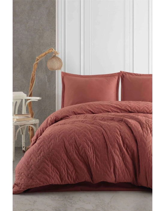 Ranforce %100 Pamuk Tek Kişilik Dört Mevsim Seti Atana V5 Kiremit