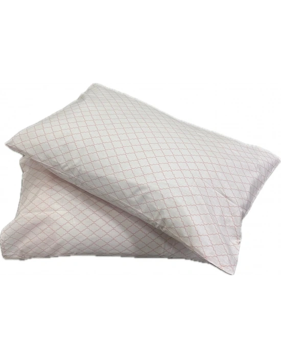 Ranforce 2 Adet Yastık Kılıfı Pembe Çizgili Pembe Renk