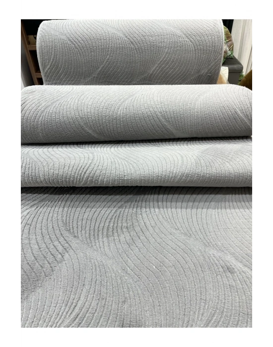 Rölyef Orla Gri Kaymaz Taban Kesme Halı Yolluk Fenomen Carpet