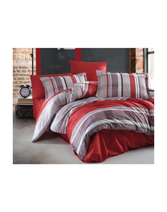 Saten Çift Kişilik Nevresim Takımı Palamor V1 Bordo